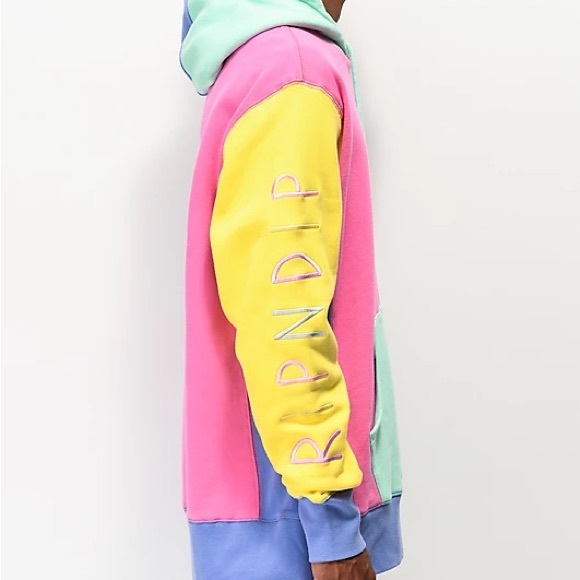 Teddy Fresh Rip and Dip color block unisex hoodie - Picture 2 of 9